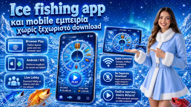 Ice fishing app εμπειρία σε mobile browser χωρίς ξεχωριστό download